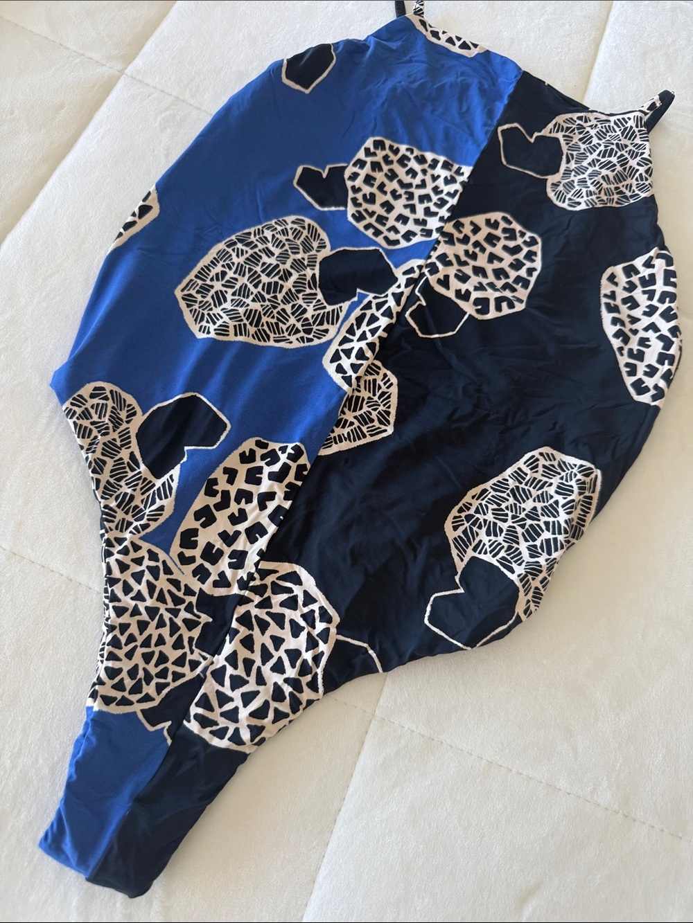 Blue and Navy Floral-Abstract one piece